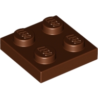 Lego destička 2x2, červeno hnědá (4216695, 4613975)